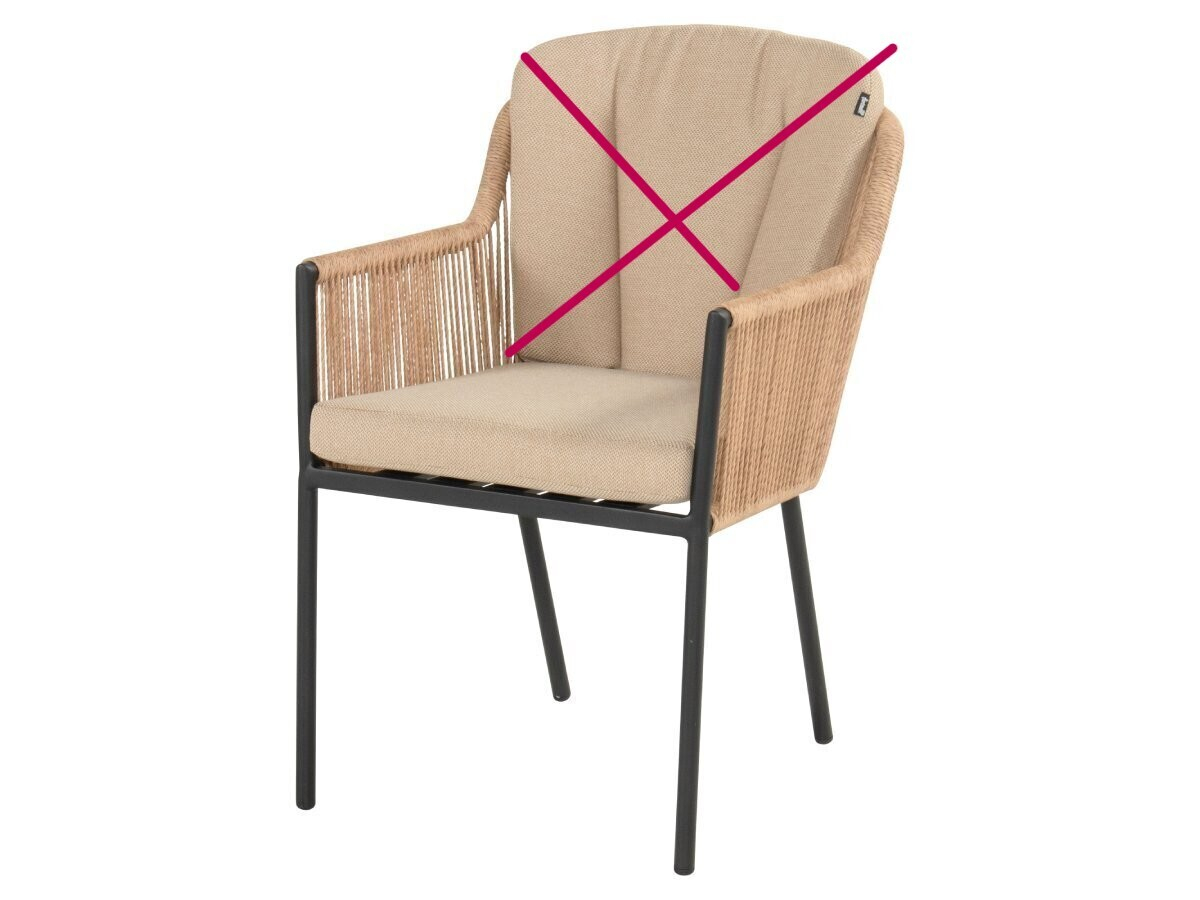 Tweedekans Cairo Twisted wicker dining tuinstoel 3x