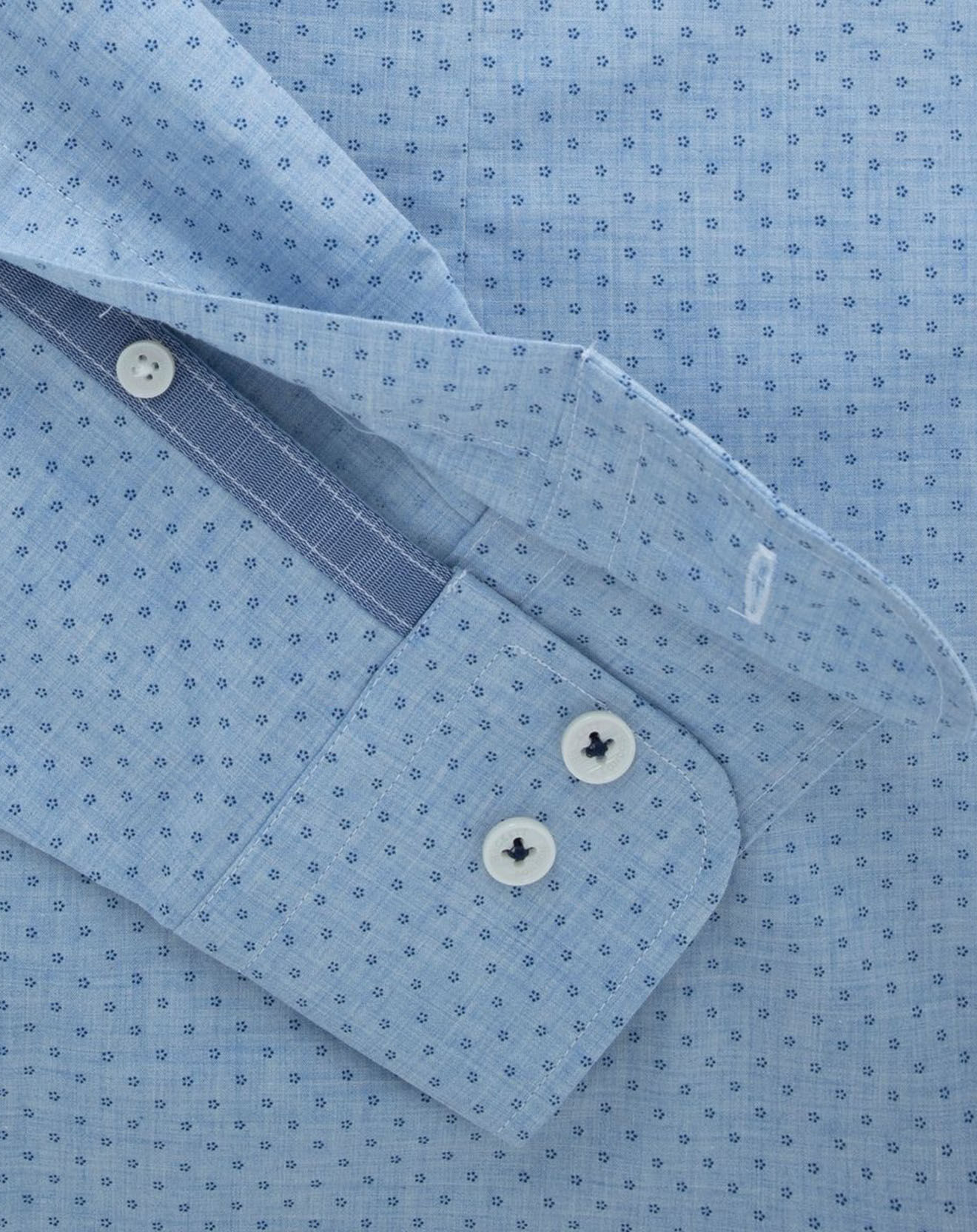 Hackett London Chemise Slim Fit en Popeline imprimée floral bleu ciel