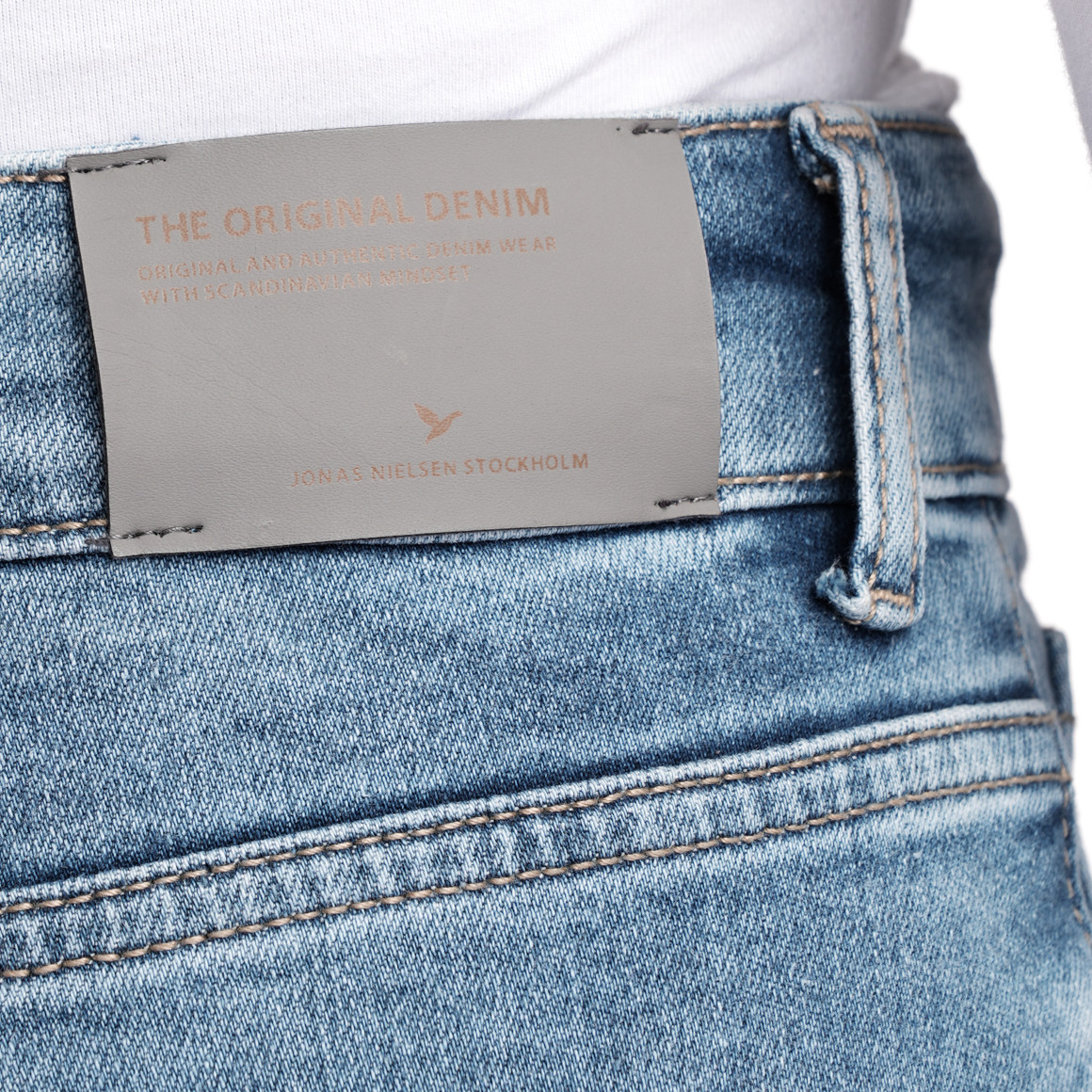 Jonas Nielsen Damen Skinny Jeans mit Used-Waschung hellblau
