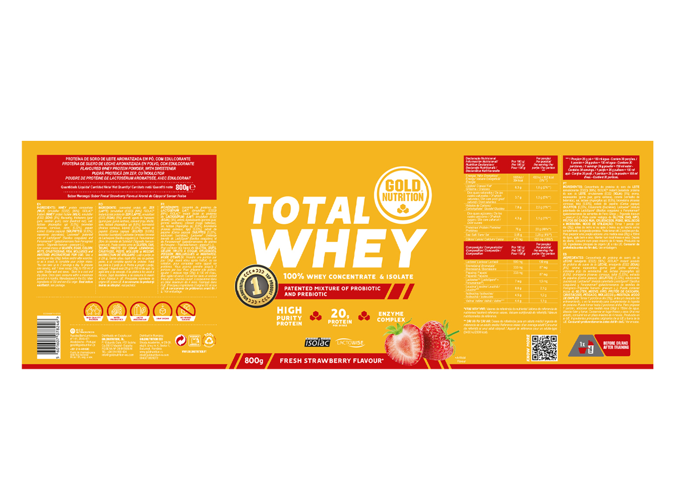 TOTAL WHEY GOLDNUTRITION MORANGO 800 G