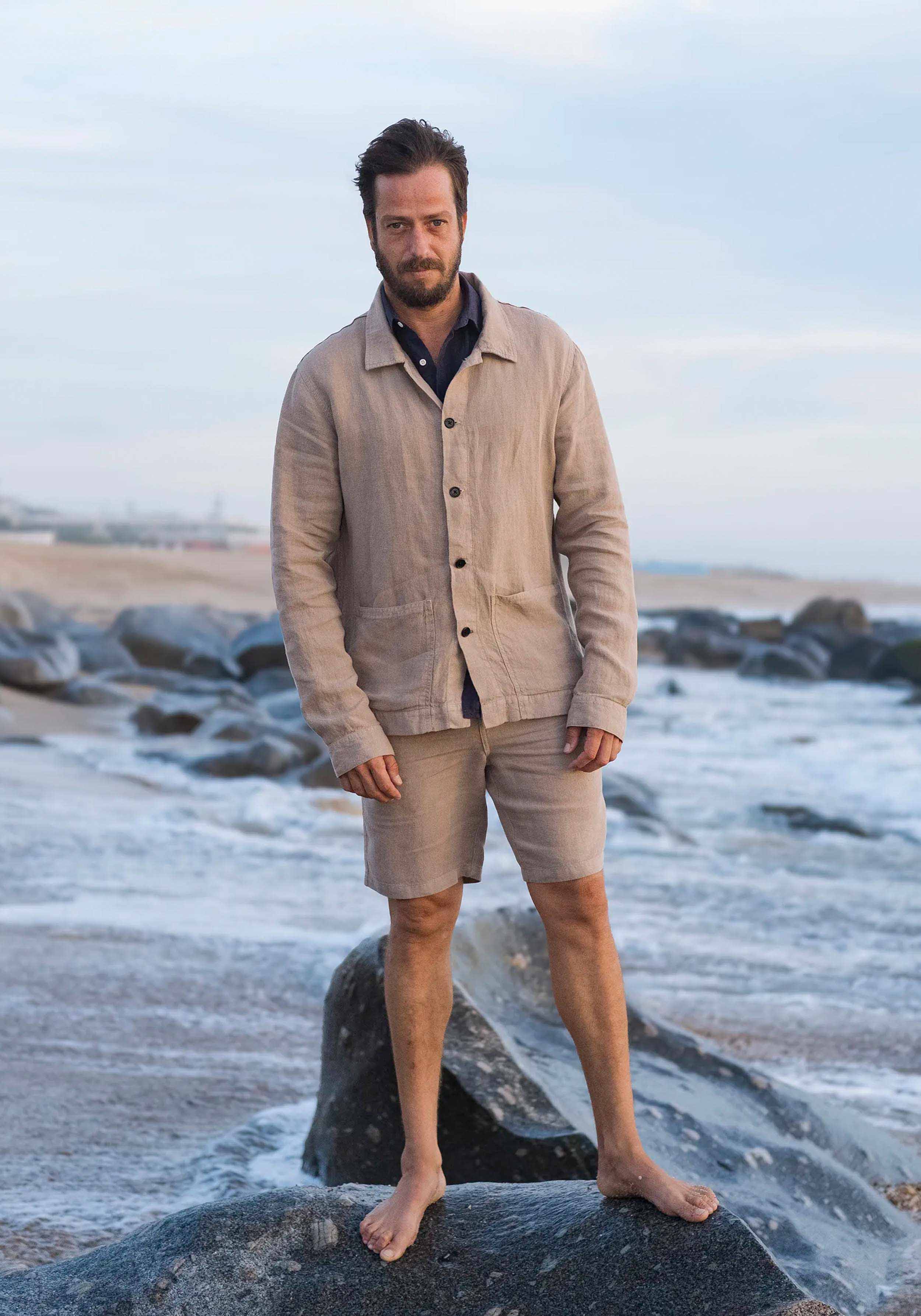 Carpasus Leinen-Overshirt Ilha Desert