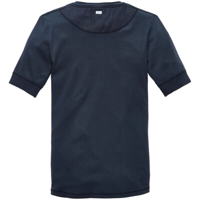 Herren-Henley-Shirt Halbarm, Dunkelblau