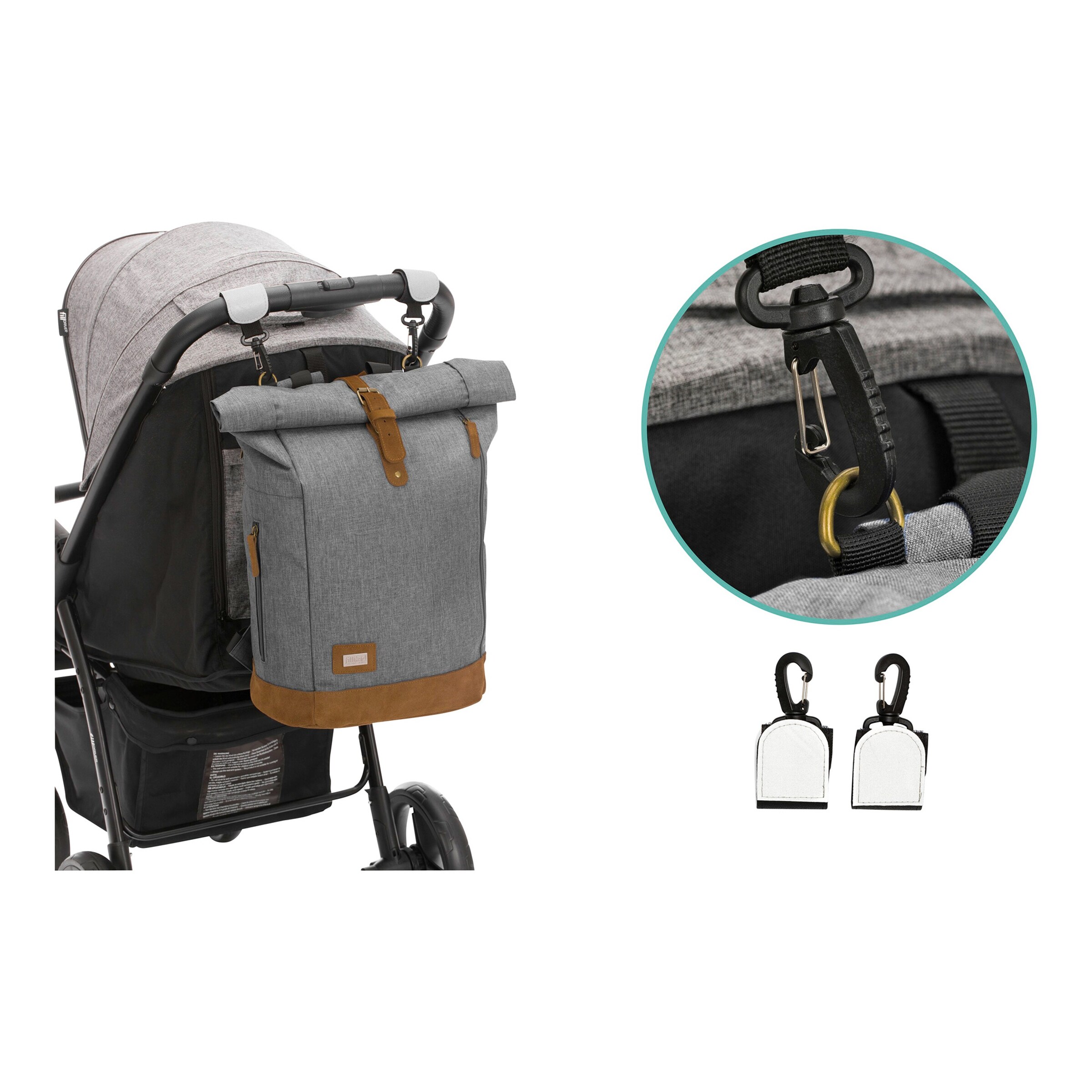 Fillikid Wickelrucksack Berlin grau melange