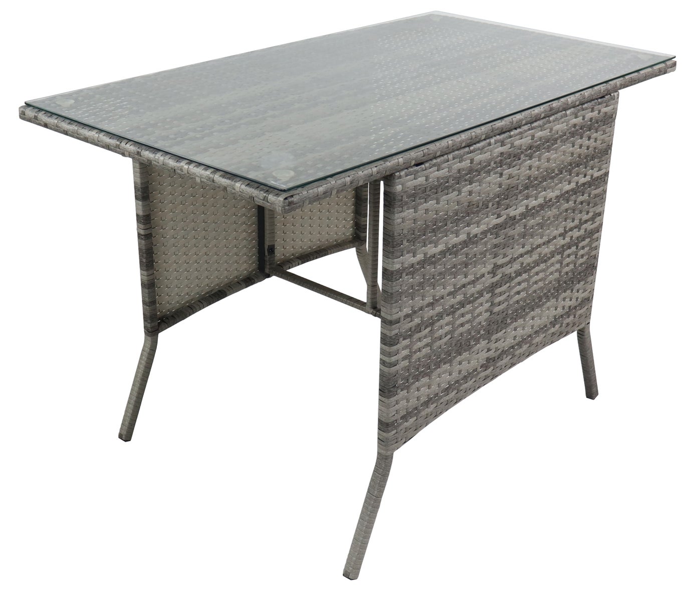 3-delige balkonset, tuinmeubelset, rotan, grijs