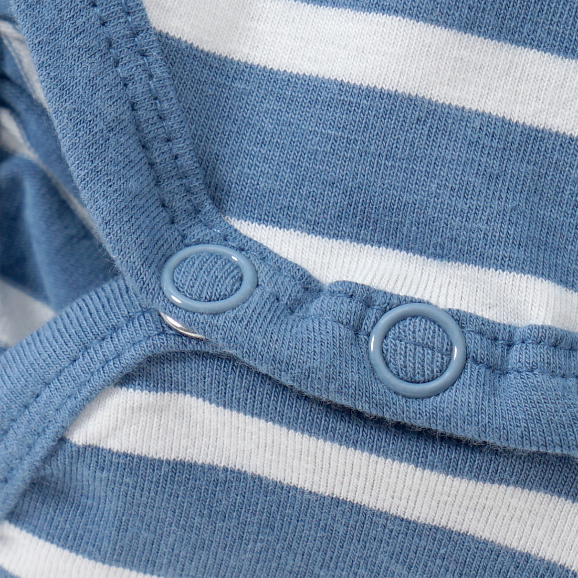 Famy 3 Baby Bodys mit Bio-Baumwolle blau / dunkelblau / weiss