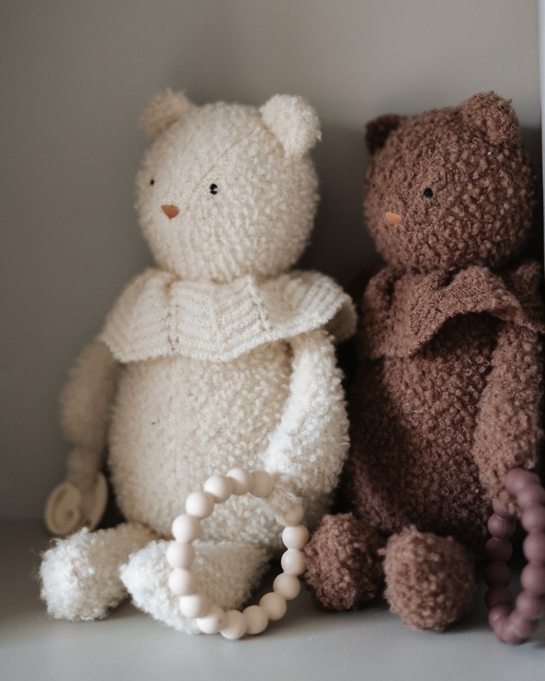 Smallstuff - Aktivitetsbamse, bouclè merino uld, rose brown - (40006-03)
