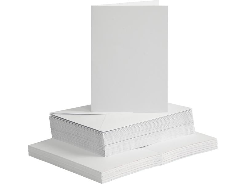 Creativ Company Blankokarte und Couvert 10.5 x 15 cm, 50 St Postkarten mit Umschlag für jeden Anlass