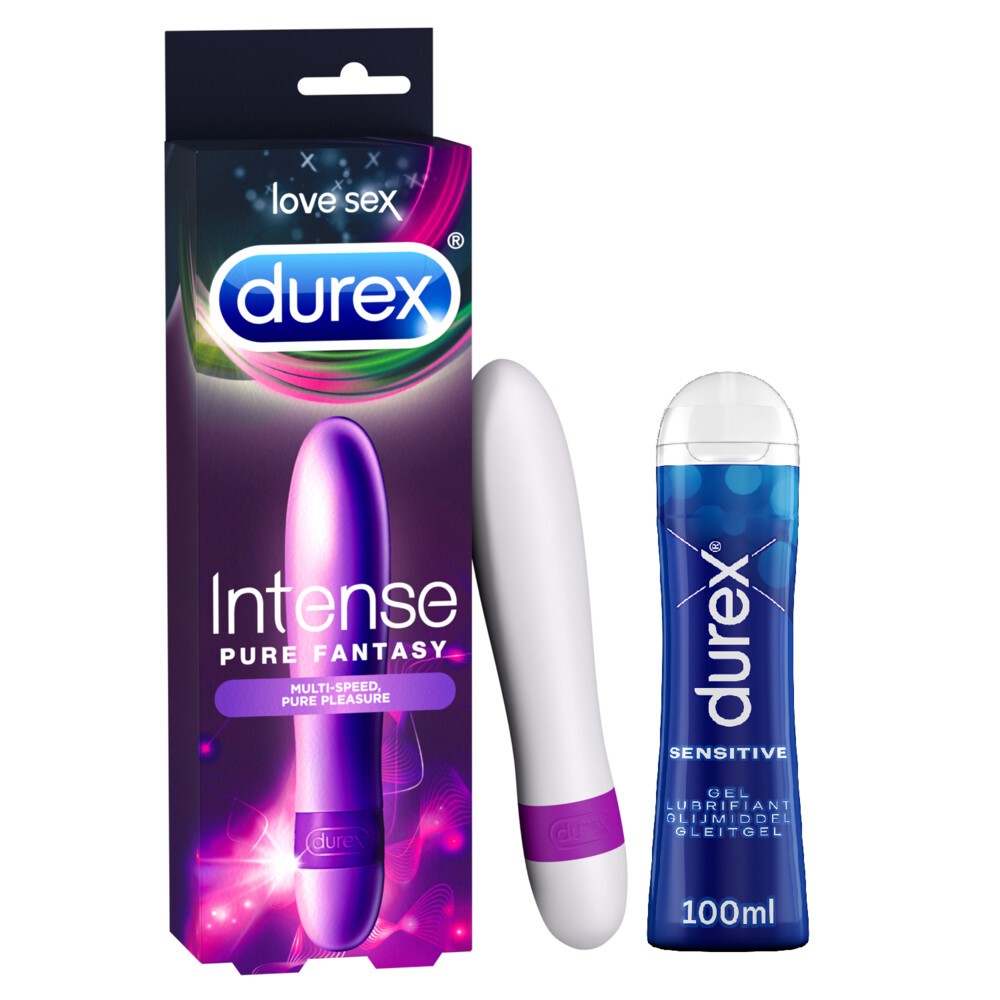 Durex Pure Fantasy Vibrator en Glijmiddel Sensitive Waterbasis Pakket