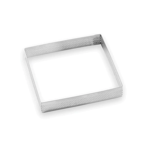 Cadre à tarte perforé en inox carré 12 cm Mathon