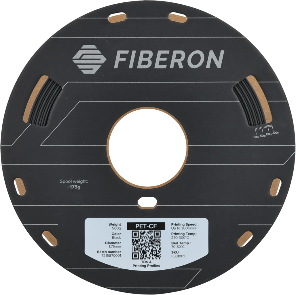 Polymaker  Fiberon™ PET-CF17 Black, 1,75 mm / 500 g    High Performance PET Filament mit Kohlefasern in Schwarz