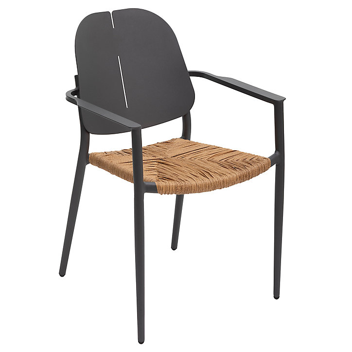 Fauteuil de jardin Hespéride Rubby en aluminium - Coloris graphite - Hauteur 82 cm