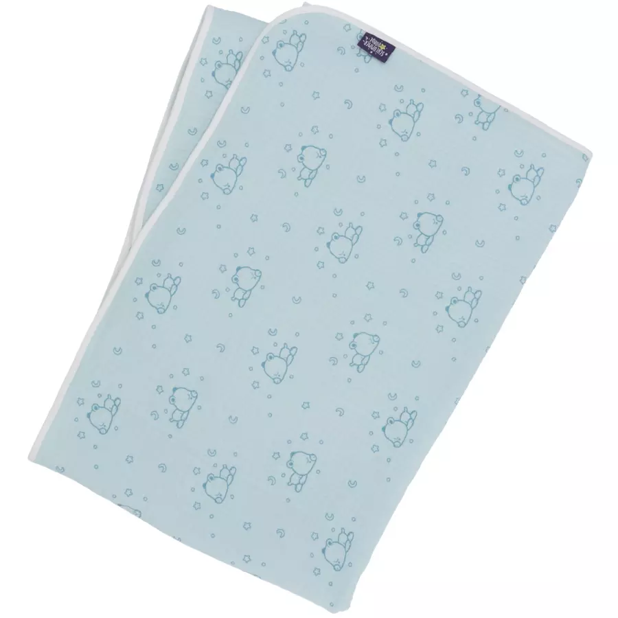 Sterntaler Musselin-Babydecke kleiner Bär helltürkis