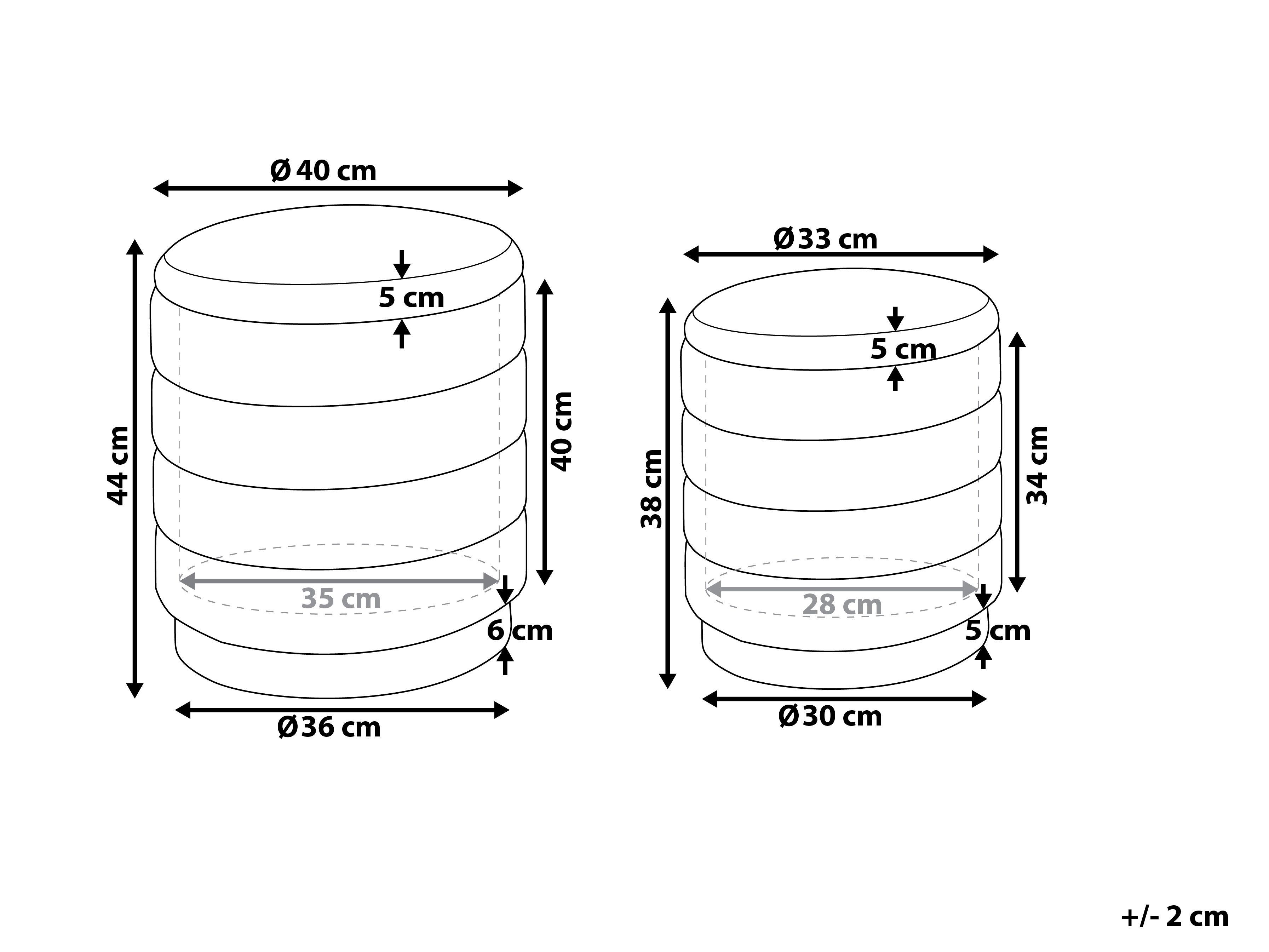 Set van 2 opbergpoefs GARLAND Fluweel Mosterdgeel