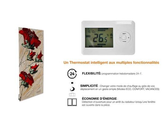 ILO - Radiateur rayonnant / radiateur électrique rayonnant mural / 500w / +28 motifs...