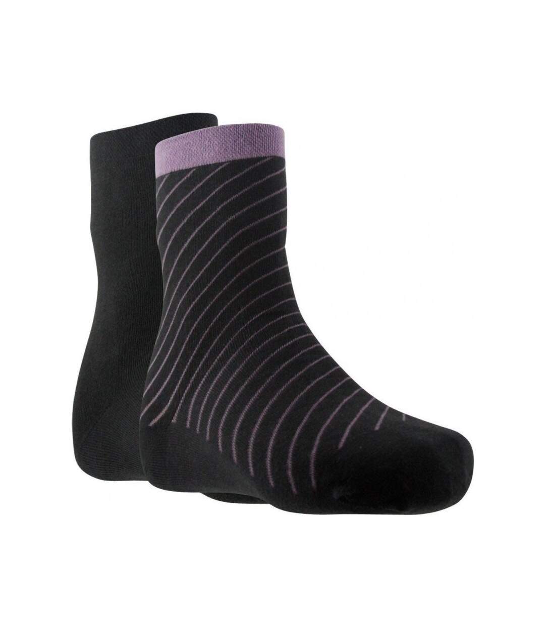 DIM Lot de 2 paires de Chaussettes Femme Coton STYLE Anthracite Violet