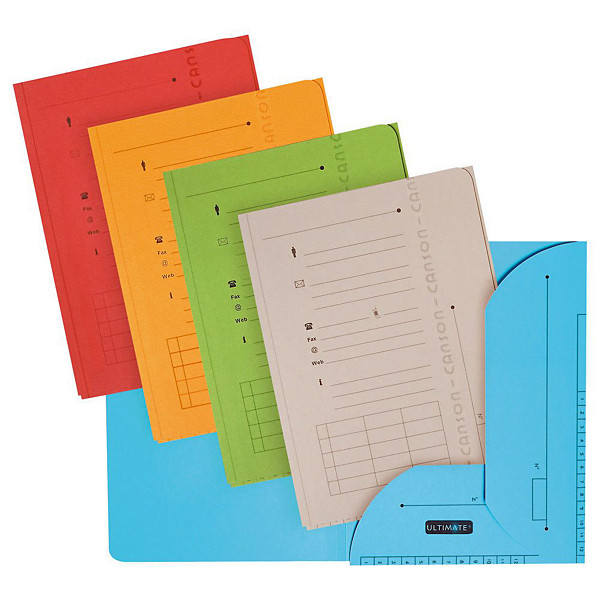 Oxford Chemise sous-dossier  Ultimate® 2 rabats - Carte - Assortis Tonique (Lot de 25)
