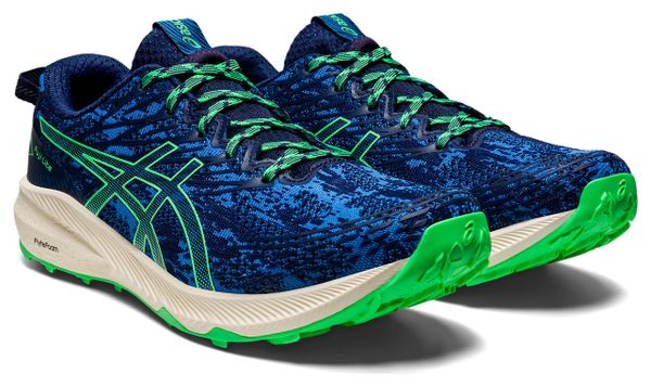 Chaussures Running Asics Fuji Lite 3 Bleu Vert