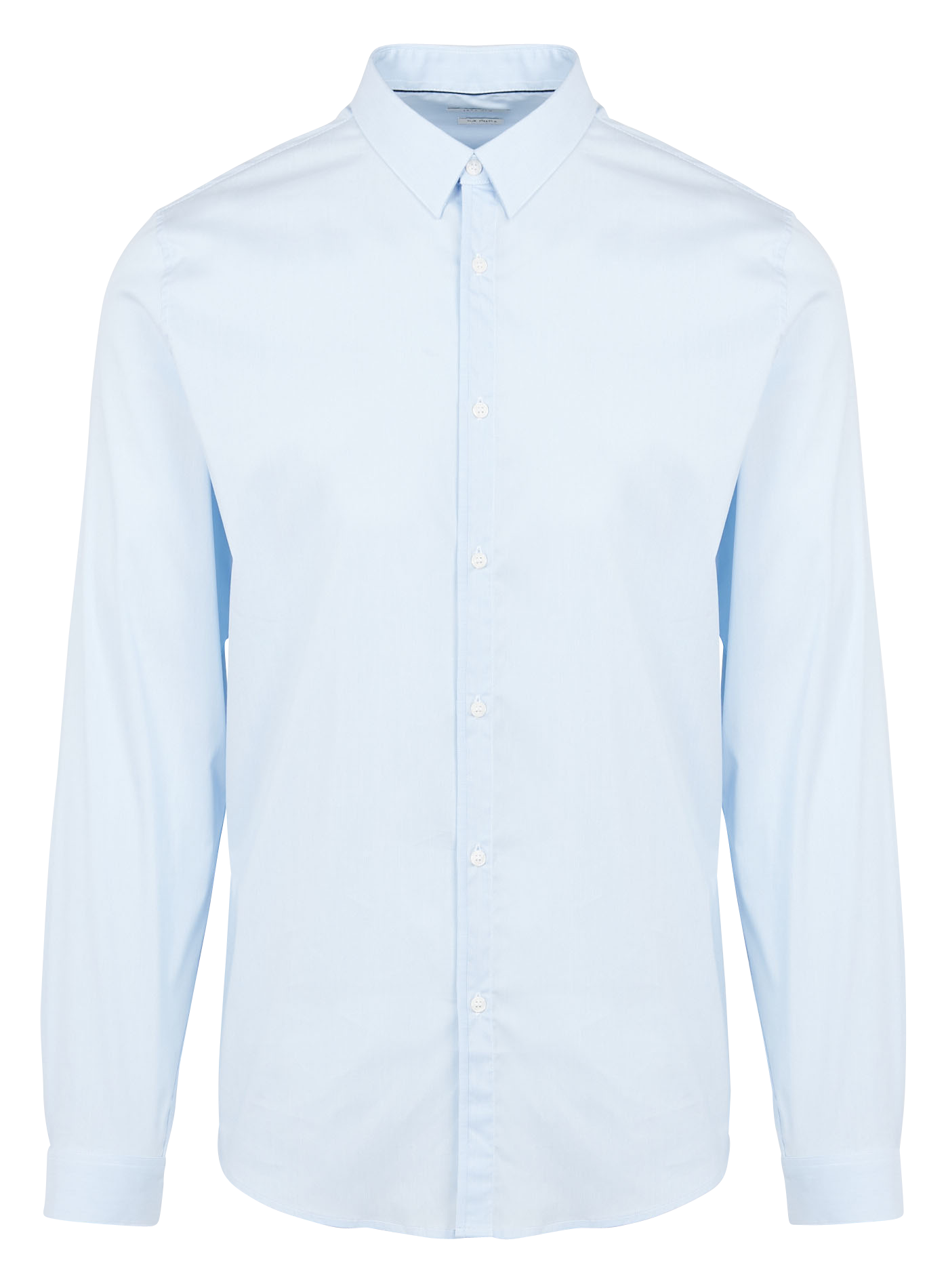 Chemise col classique slim-fit en coton mélangé | Bleu