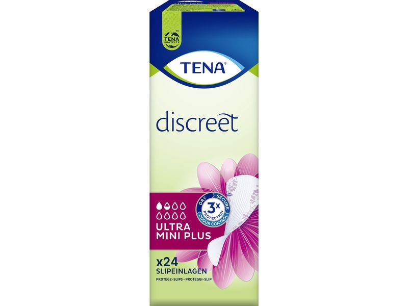 Tena Inkontinenz Einlagen Discreet Ultra Mini Plus 24 Stück Extra lange Slipeinlage bei Blasenschwäche