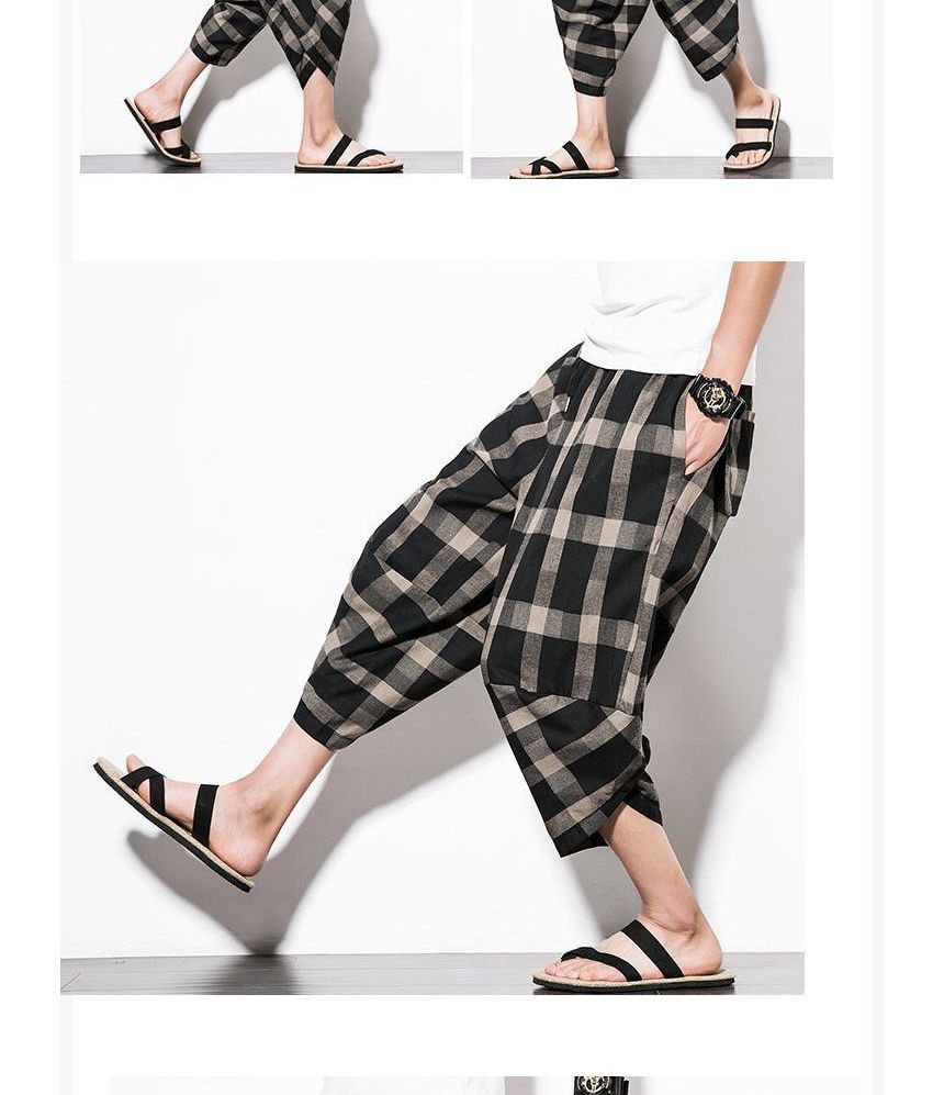 Lefitt - Mid Rise Gingham Capri Harembroek
