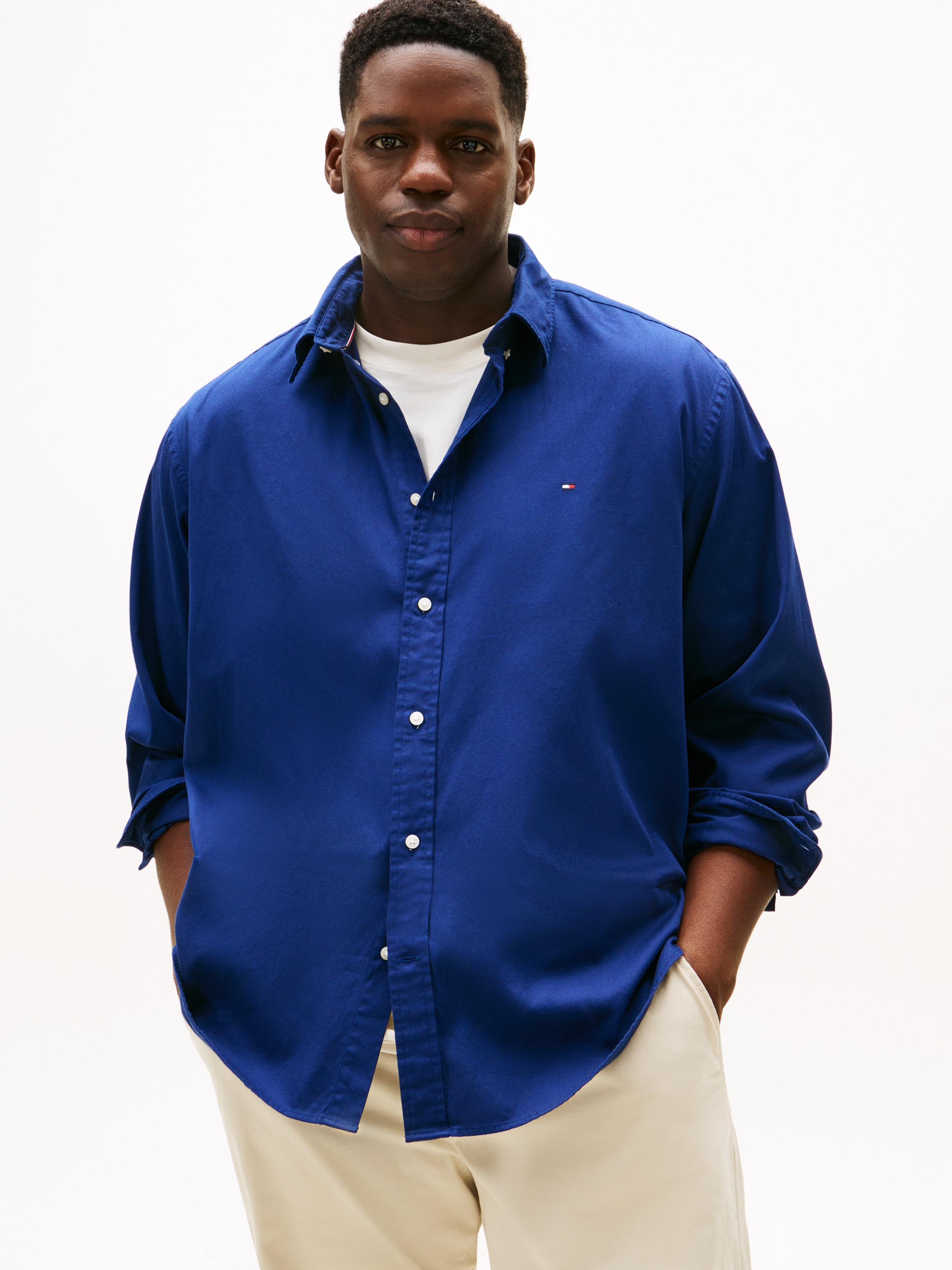 Tommy Hilfiger Big & Tall Langarmhemd , Grosse Grössen, Button-Down-Kragen
