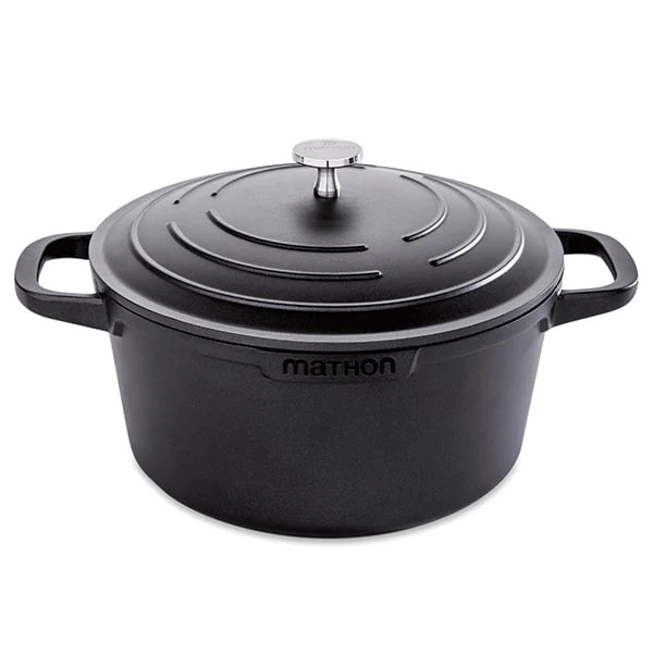 Lot cocotte légère ronde fonte aluminium 24 cm 4,5 L et panier vapeur