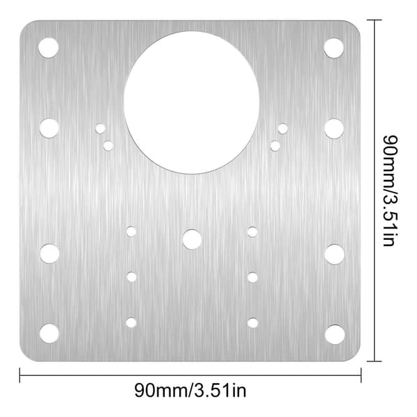 INF Hengselplate i rustfritt stål for reparasjoner, 9x9 cm 2-pakning