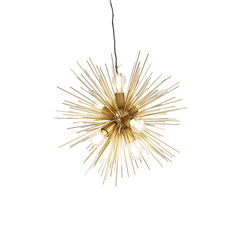 Art Deco hanglamp goud 6-lichts - Broom
