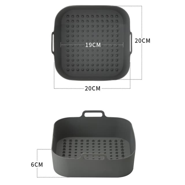 Silikoneskål til Air Fryer Grå 20 cm