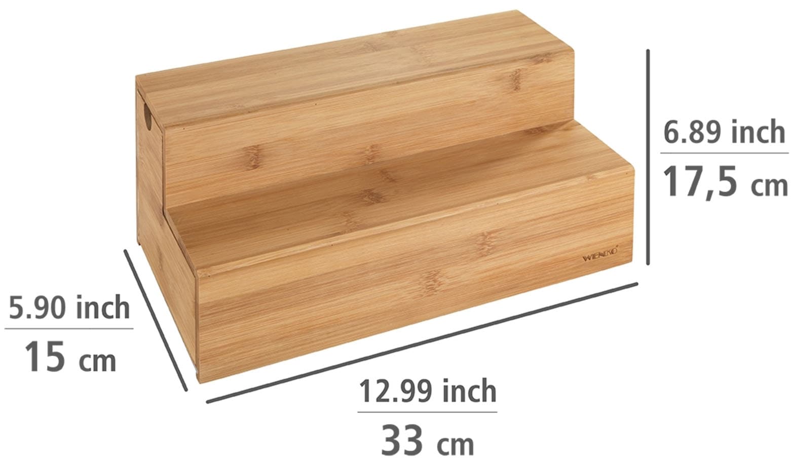 WENKO Aufbewahrungssystem »Bambus Treppe« 1 Stk. tlg. Küchenregal mit 2 Stufen und Schublade, ideal für die Arbeitsplatte