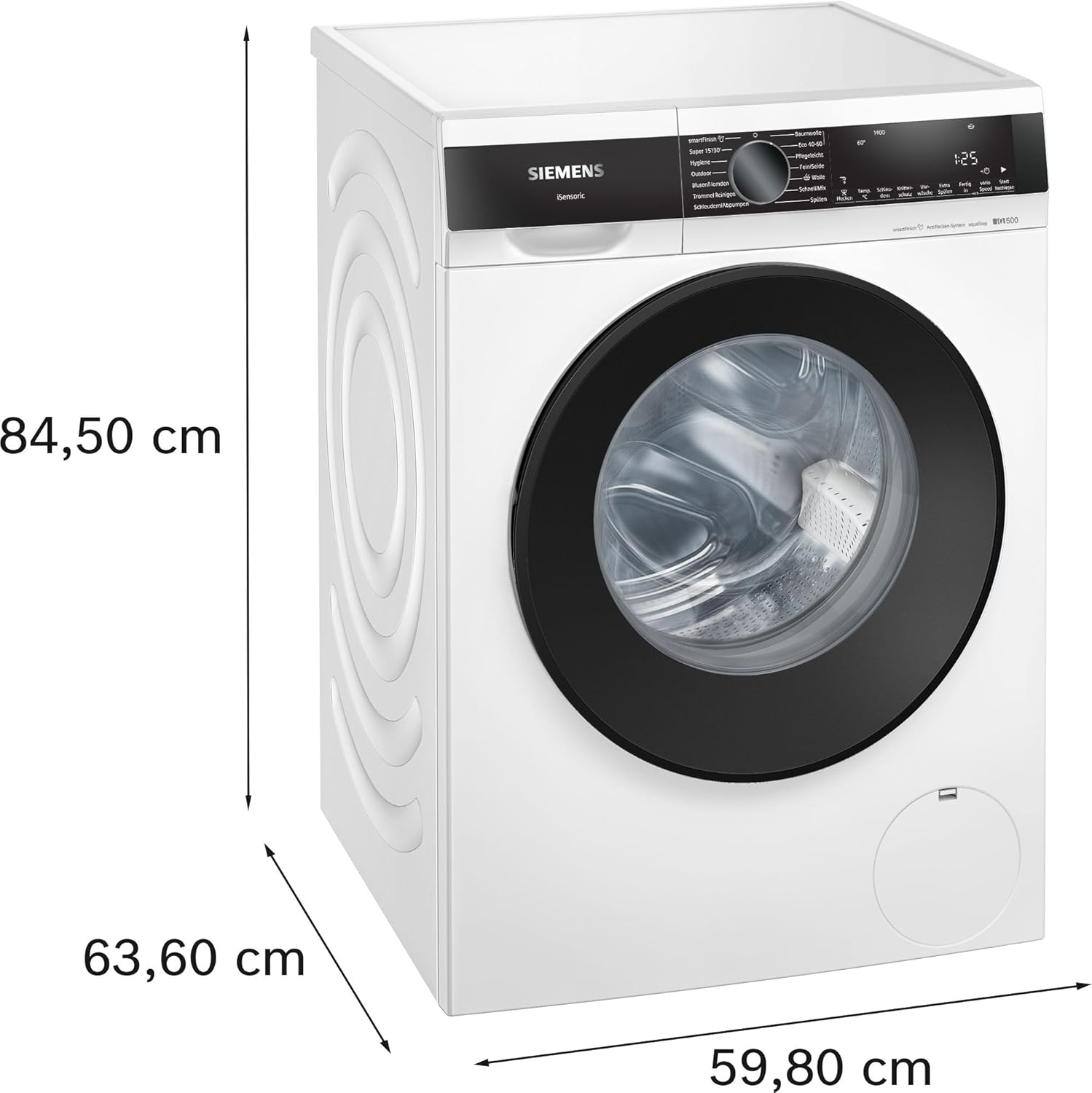 Siemens WG44G2Z40 iQ500 Waschmaschine 9kg, 1400 UpM, Antiflecken-System, smartFinish für weniger Bügeln, Schneller Waschen mit speedPack L, waterPerfect Plus, Nachlegefunktion, LED-Display, aquaStop