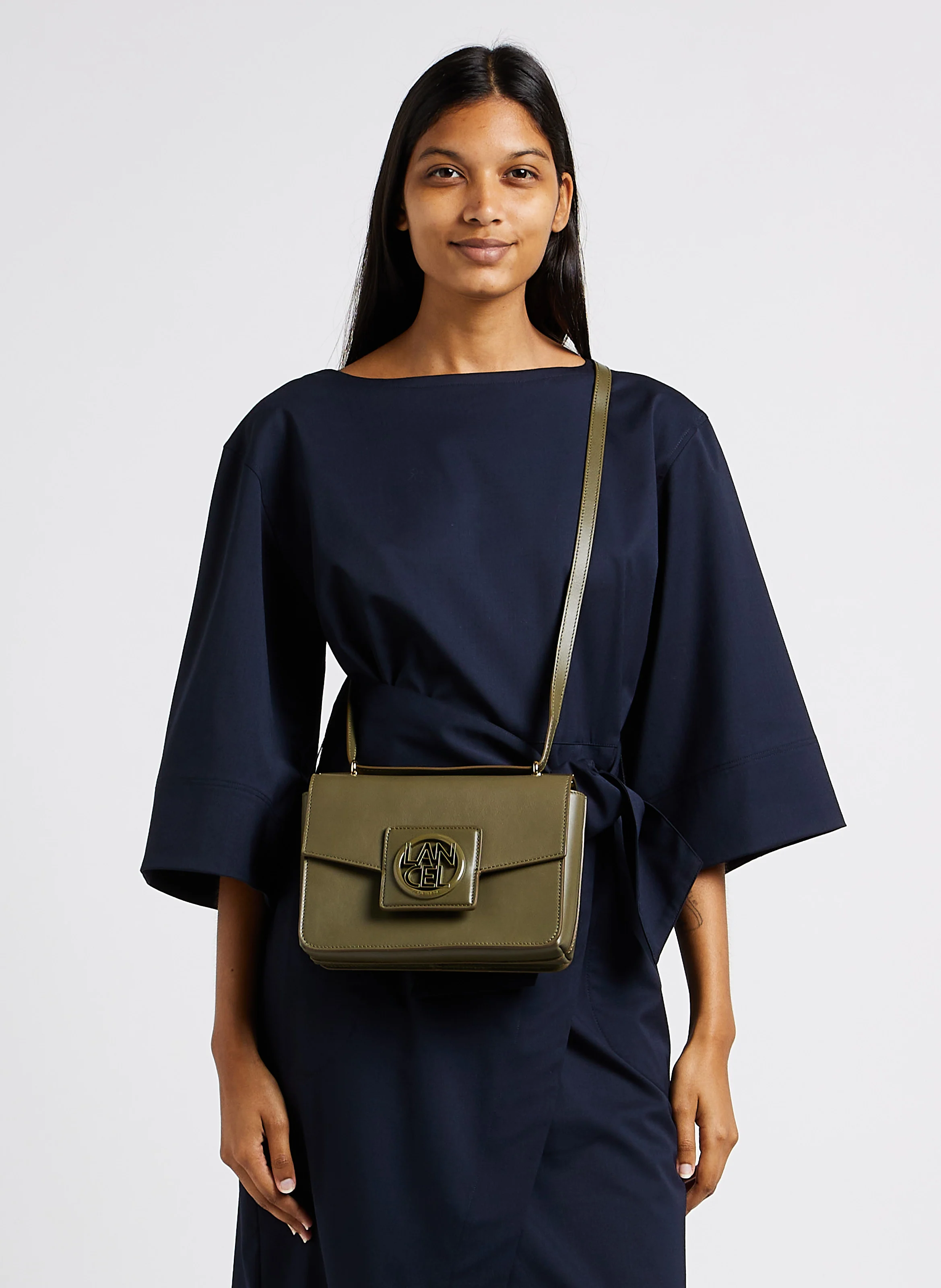 ROXANE - Sac bandoulière en cuir lisse | Kaki