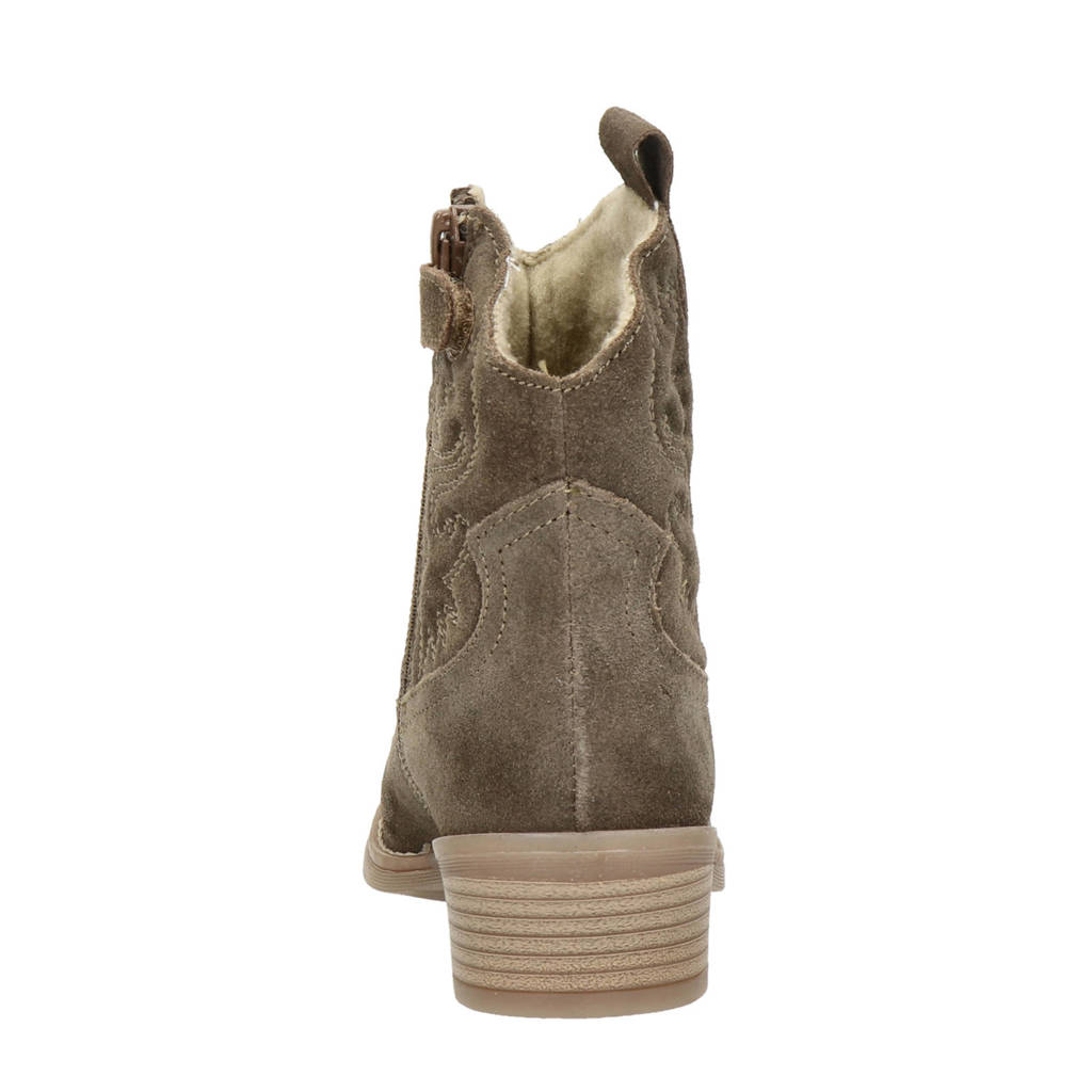 Nelson Kids suède cowboylaarzen taupe