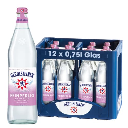 Gerolsteiner Mineralwasser Feinperlig Kiste 12x0,75 l Glas (MEHRWEG)