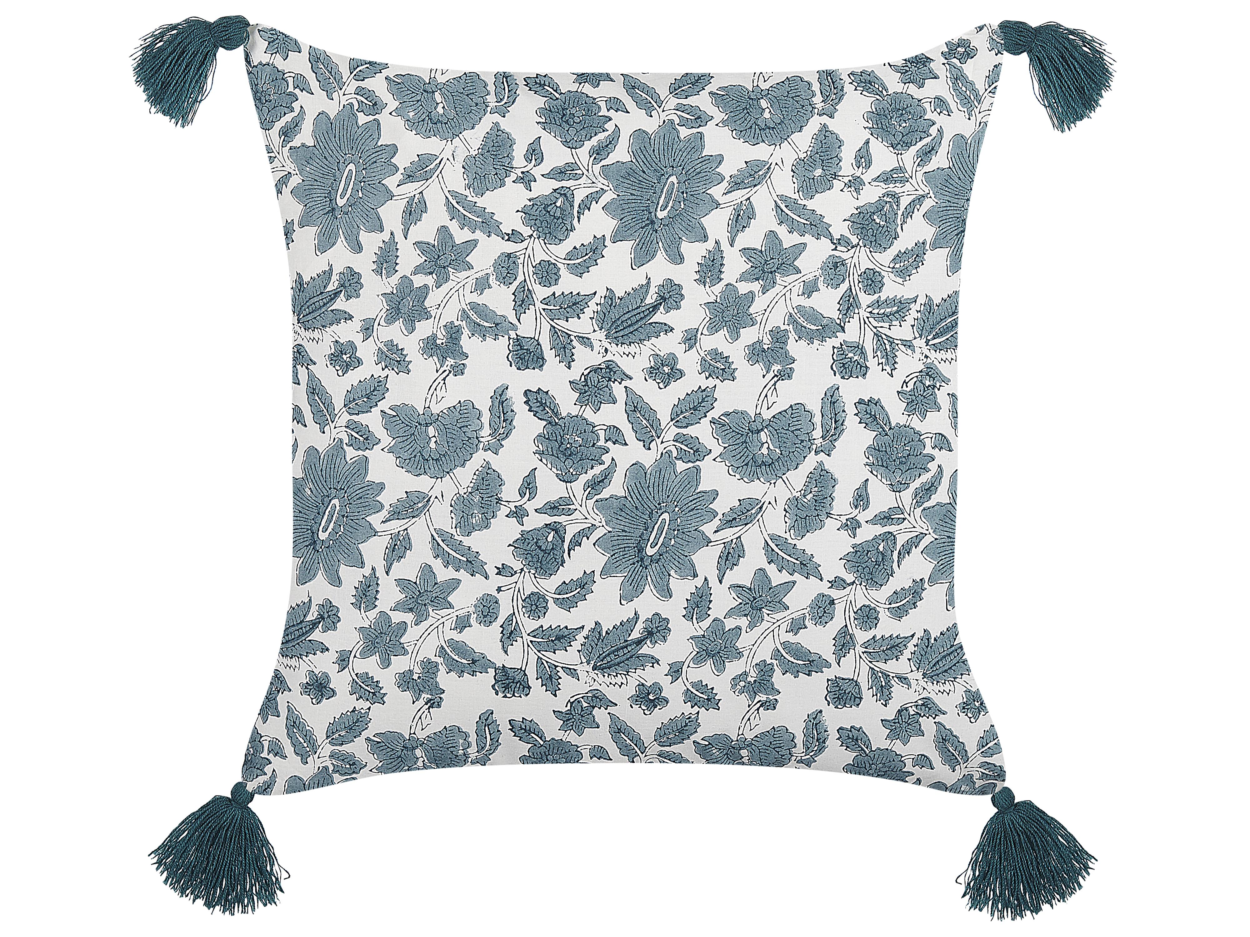 Sierkussen RUMEX Katoen 45 x 45 cm Blauw bloempatroon