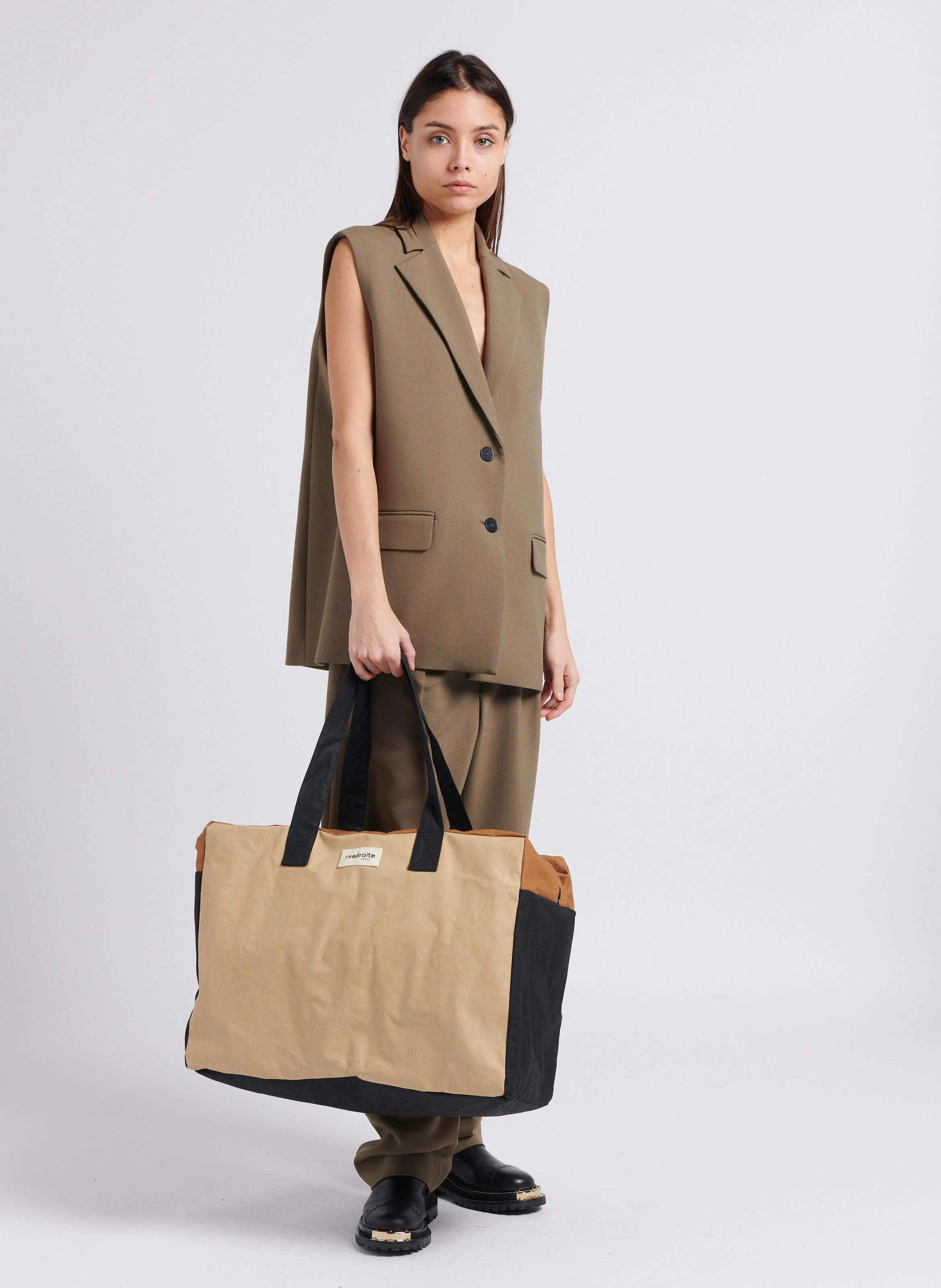 ELZEVIR - Sac de voyage en coton recyclé | Beige