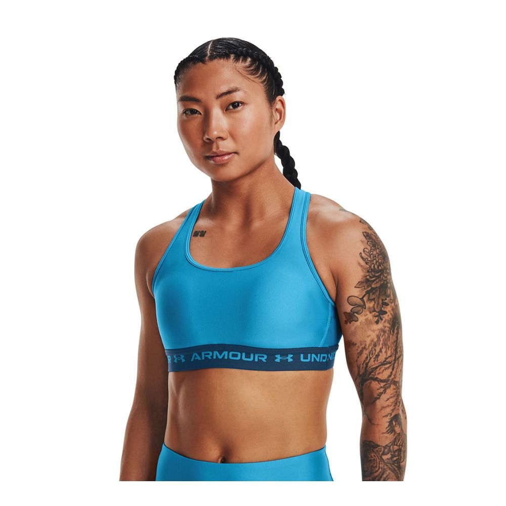 Under Armour CROSSBACK MID - Brassière Femme blue