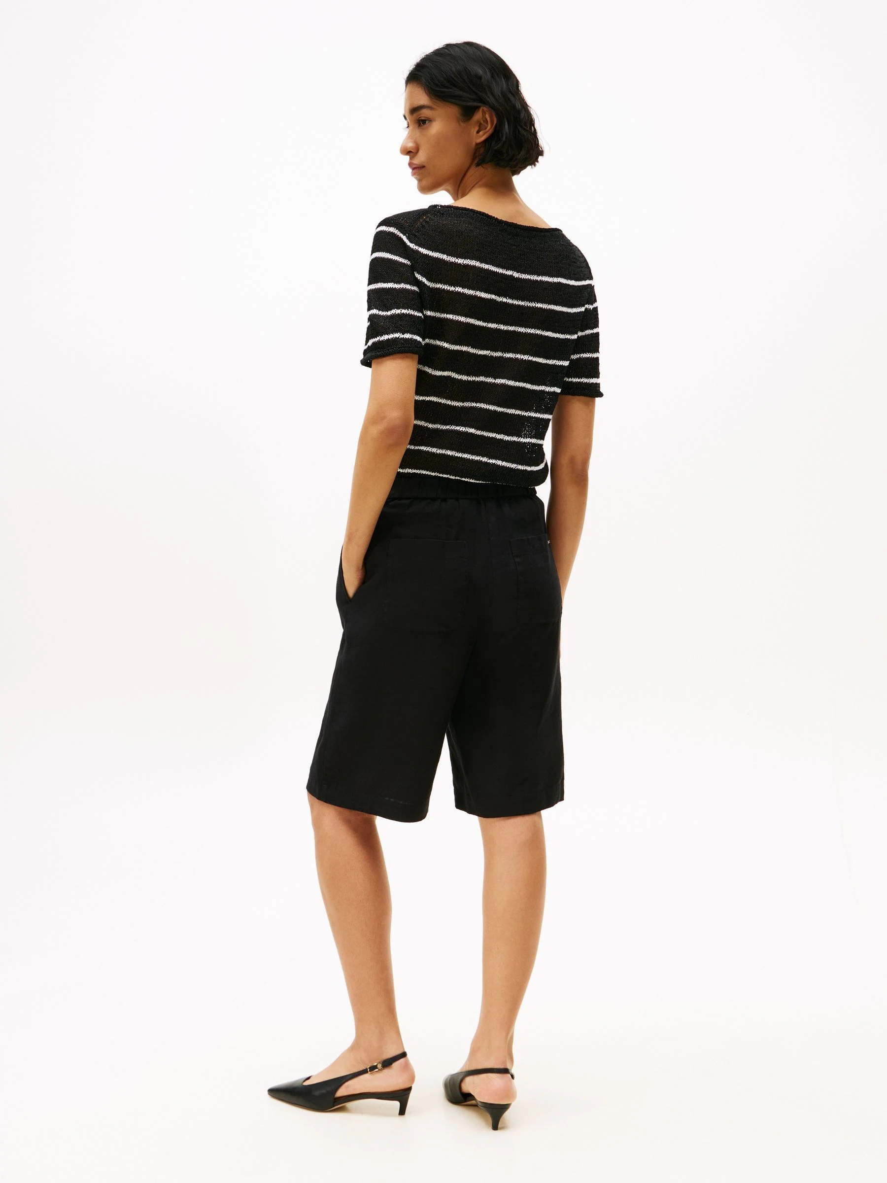 Tommy Hilfiger Linen Blend Slim Tailored Shorts
