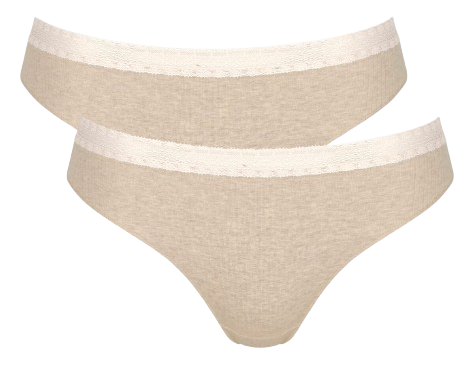 Sloggi Go Ribbed Dames Tai 2 Pack Grey Combination Maat XS 1 Stuk