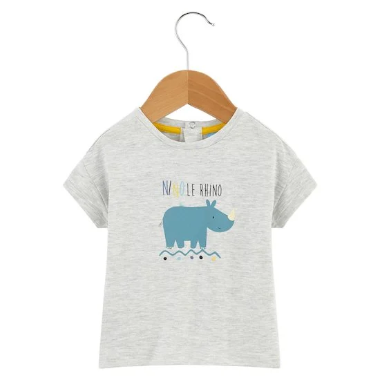 T-shirt rhino Little Friends   Gris        1 mois   de               P'tit bisou