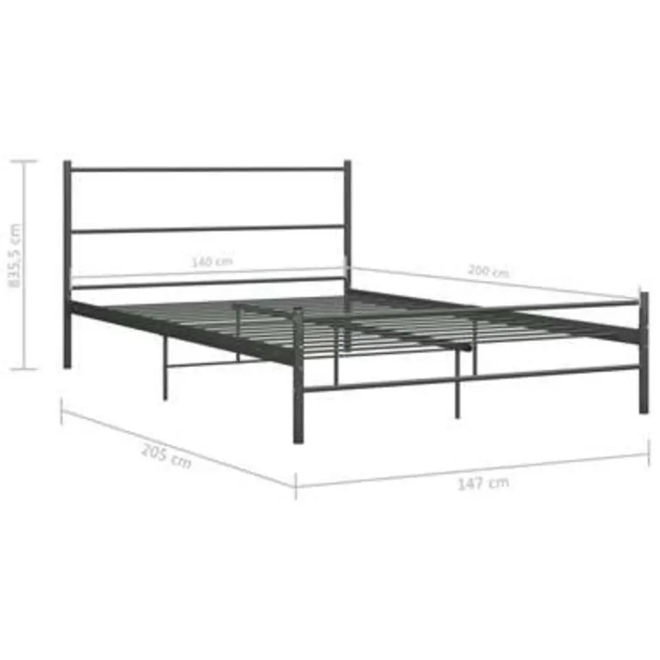 vidaXL - Bed frame zonder matras - Grijs - Metaal - 140x200 cm