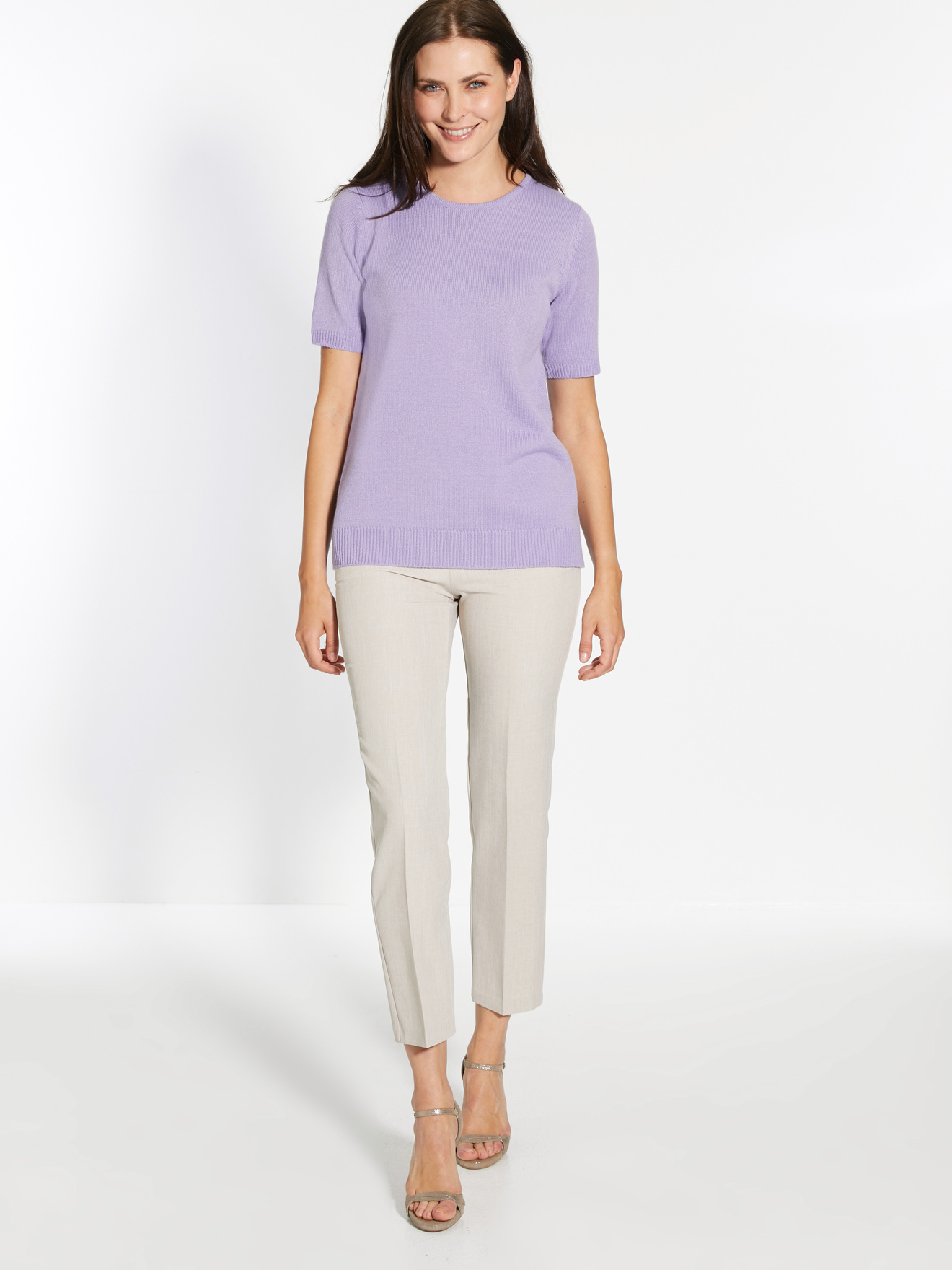 Pull manches courtes encolure ronde