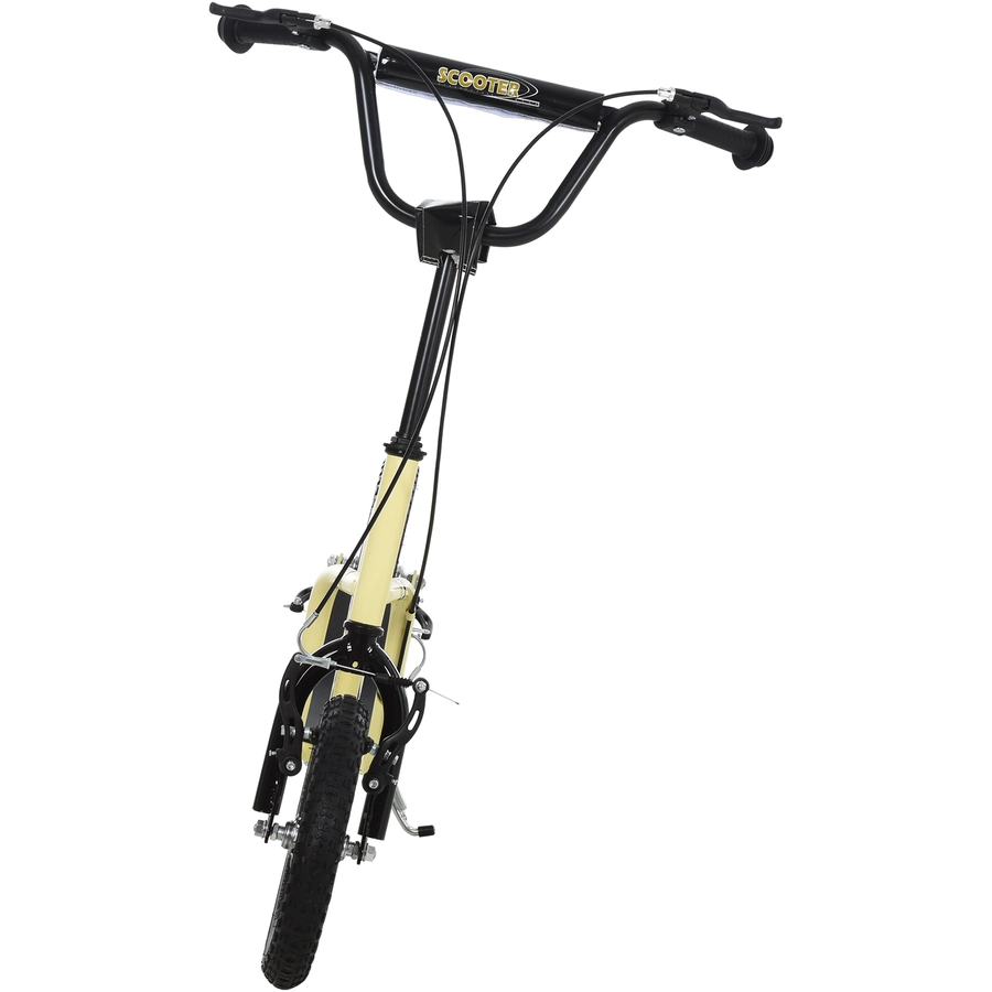 HOMCOM Tretroller mit Handbremse beige