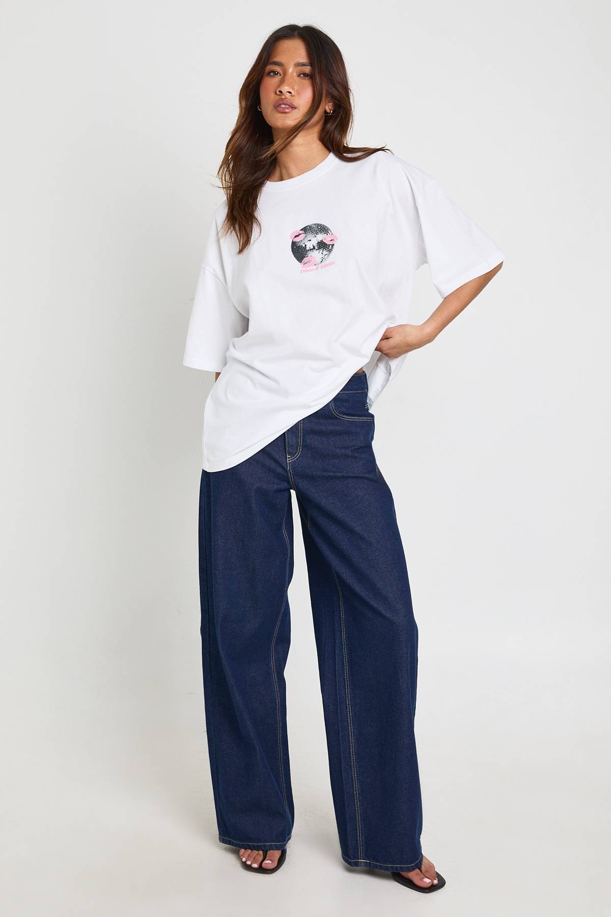 boohoo T-shirt Oversize Boule Disco Et Bisous
