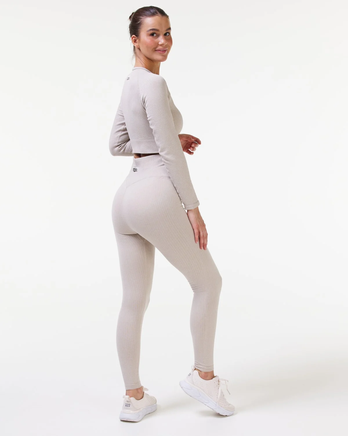 Bumpro Perfect Wide Rib Tights Beige Melange