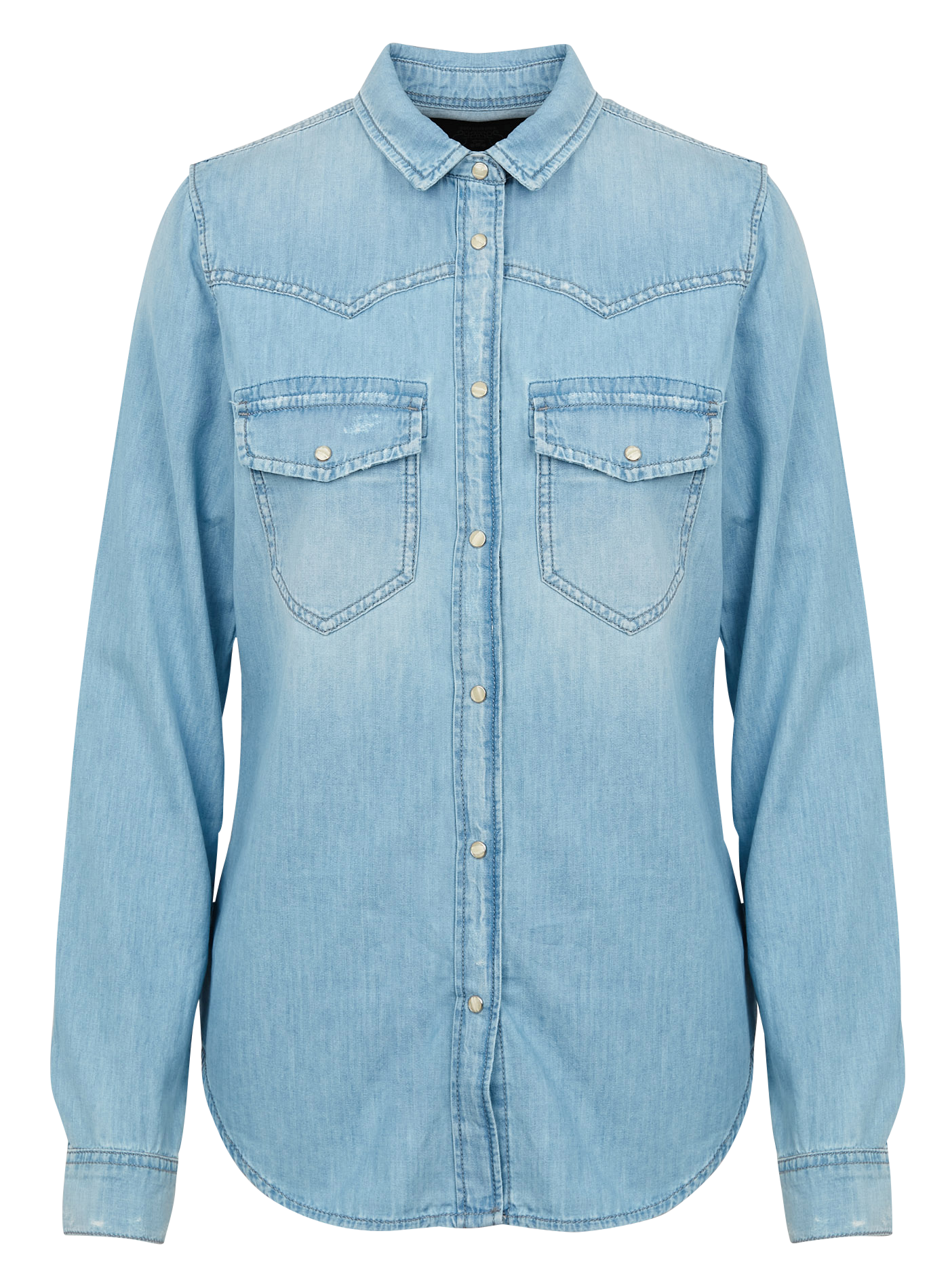 JUANITA - Chemise jean col classique | Bleu