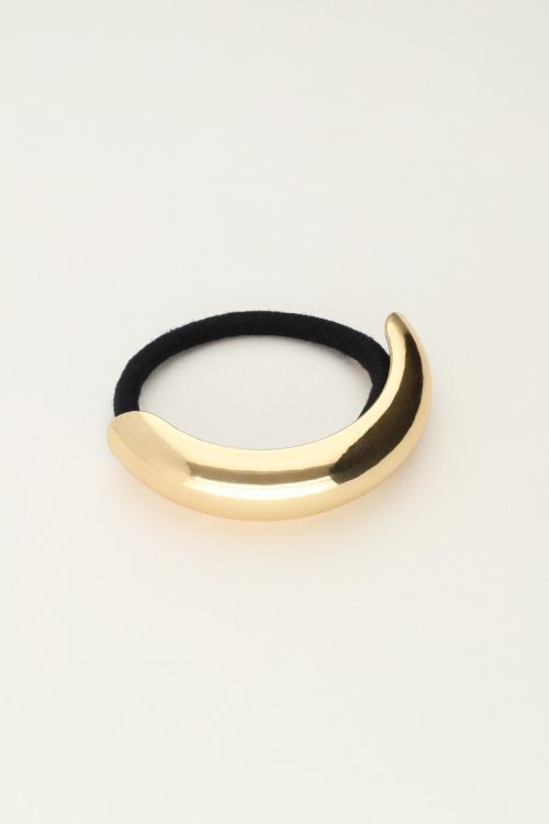 Haarelastiek met goudkleurige curve