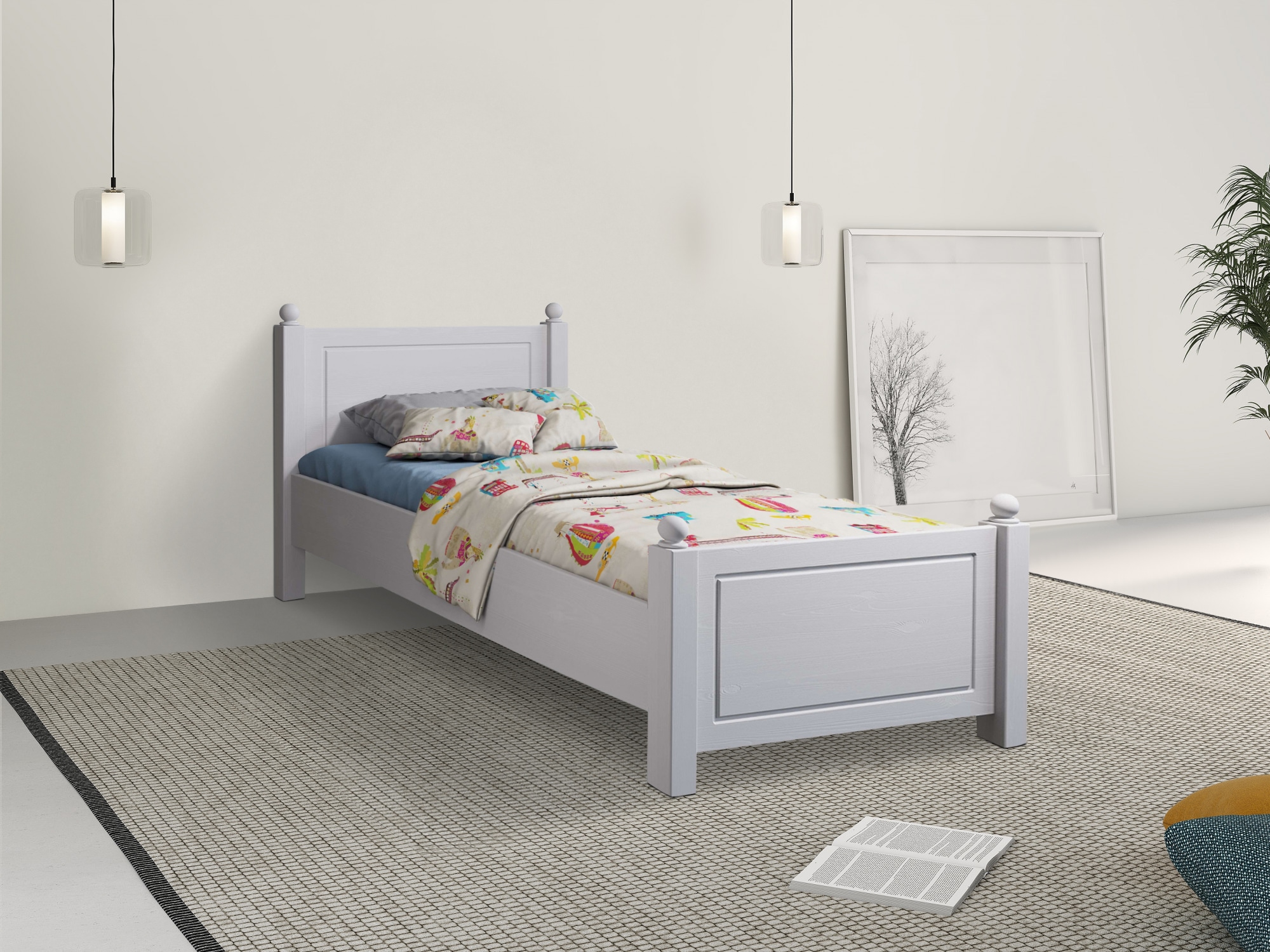 Home affaire Massivholzbett »Mila, hohe Belastbarkeit Jugendbett,! FSC® zertifiziertes Massivholz« Breite/Belastbarkeit 180cm/220 KG, 140cm/180 KG, 90cm/=120 KG,  aus massiver Kiefer, inklusive Lattenrost