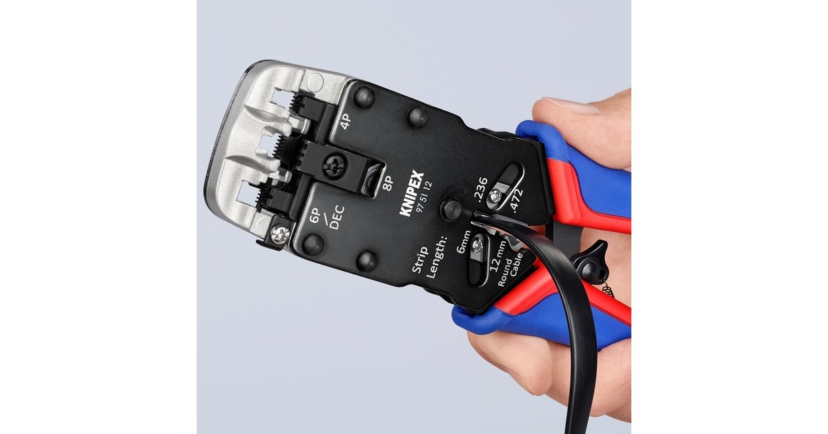 KNIPEXKrimptang voor Western-stekkers 975112  (Blauw/rood)