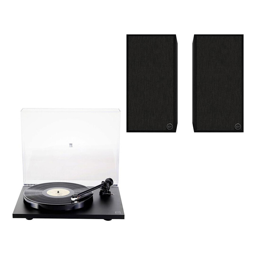 Rega Planar 1 Noir Mat + Klipsch The Sevens Noir